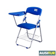 【有现货】AUSITUR Arm Chair Foldable Plastic Chair Studying Chair with Book Storage Writing Pad for Meeting School Office