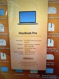 Apple MacBook Pro 13-inch 2017 i7 16GB RAM