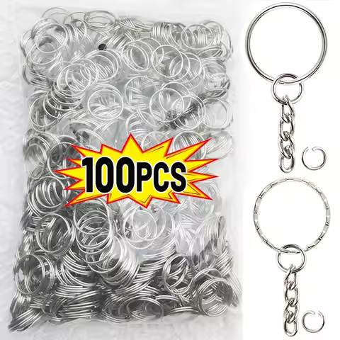 Metal Blank Keyring Keychain Split Rings Keyfob Key Rings Lobster Clasp Key Chain Key Pendant Ring S