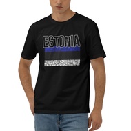 Top Selling Summer Cotton Flag Estonia Country Souvenir Famous Logo Cotton T-Shirt