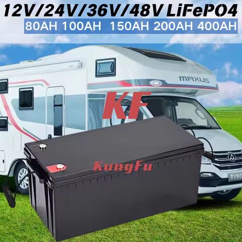 KF Lifepo4 Lithium Iron Phosphate Battery for Trolling Fishing Boat RV - 12V 200Ah 24V 36V 48V 100Ah