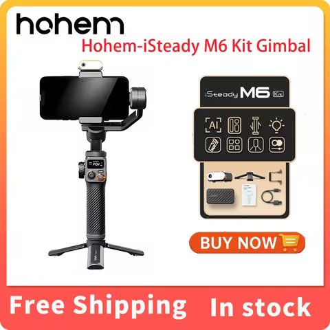 Hohem-iSteady M6 Gimbal Smartphone Stabilizer 360° rotatable 3-Axis Gimbal AI Tracker Fill Light for