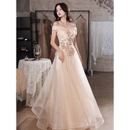 Champagne Luxury High-End Fairy Long Evening Dress For Women Elegant 2024 Plus Size Anual Dinner Party Formal Event Host Ball Gowns For Adult For js Prom Ninang Wedding