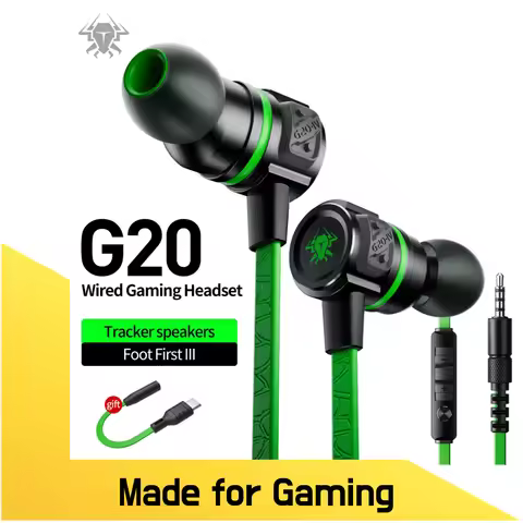 PLEXTONE G20, Wire Gaming Headset, Gaming Headphones with Cable, 3.5mm Earphone with Type-C Adapter,