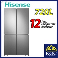 ◈✠(Free Shipping) Hisense 720L Fridge RQ758N4ASV 4 Door Inverter Refrigerator Peti Sejuk Refrigerator