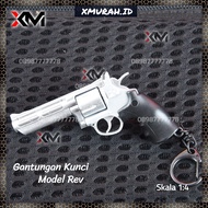 Gantungan Kunci Mobil Motor Model Pistol Airsoft REV 701 HITAM