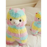 Cute Cute Cute Rainbow Alpaca Doll Pillow Little Alpaca Plush Toy Colorful Doll Doll Couple Girl Gif