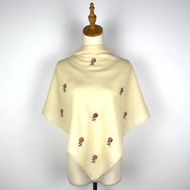 ROSALIA Bawal Sulam B45 Cotton Voile - Tudung Bawal Sulam Bidang 45 Bunga Rose Embroidery ILYANIS