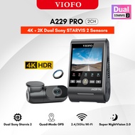 VIOFO A229 Pro 2CH Dash Cam 4K+2K HDR Dual Sony Starvis 2 Image Sensor 5Ghz Wi-Fi