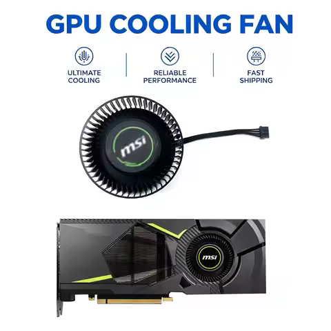 NEW Cooling Fan 66MM 4PIN PLB06625B12HH RTX2070 2080 GPU FAN For MSI RTX2080 2080TI 2070 AERO ITX vi