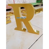 Gold led embossed letters