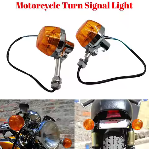 Motorcycle Turn Signals Amber Lights 12V Moto Bulb Indicators Turn Signals For Honda C70 CT70 CT90 X