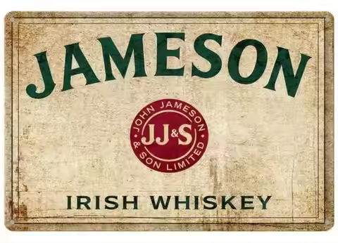 Jameson Irish Whiskey Vintage Novelty Metal Sign ; Wall Art