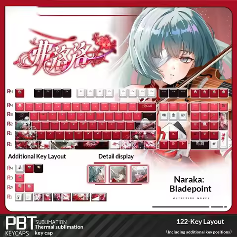 Wuthering Waves Phrolova Game Keycap PBT Hot Sublimation anime Mechanical Keyboard Keycap Customized