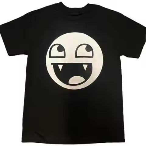 NEW Epic Face Vampire T Shirt Y2K Goth Emo Scene Tapout Relaxed Soft,Casual Short Sleeved T-Shirt S-