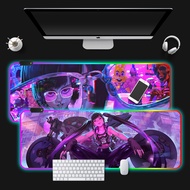 Cyberpunk 2077 Gaming Mouse Pad High Sensitivity Male Desk Pad RGB Luminous Keyboard Pad Gaming Internet Cafe