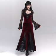 ชุดเดทัยเอ้ำตาลสีดำป่วนเจ้าสาวหรูหรา Elegantly Gothic Style Vampire Princess Dress สไตล์หรูหรา แขนขน