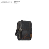 Louis Montini (JEANS) กระเป๋าสะพายข้าง Crossbody bag ผ้ายีนส์ผสมหนังวัวเเท้ JEAN01