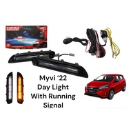 Perodua Myvi 2022 New OEM DRL Daylight LED Front Bumper LED Day Light With Running Light- 1 set