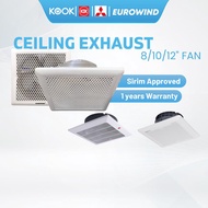 KDK/EUROWIND/MITSUBISHI Ceiling Ventilation Fan 8"/10’’/12’’  Ceiling Mount Exhaust Fan Ezos Exzos E
