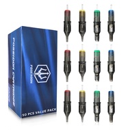 Poseidon Tattoo Cartridge Needles 50Pcs Assorted Mixed Size Round Liner Shader Magnum Curved/Round M