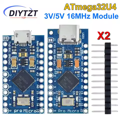 Pro Micro ATmega32U4 5V 16MHz Original Chip Replace ATmega328 For Arduino Pro Mini With 2 Row Pin He