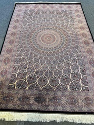 Persian silk on silk carpet rug size 5x8 ft 150x240 Cm tight desnse short pile from Iran