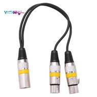 30Cm 3Pin Xlr Male to 2 Xlr Female Audio Extension Cable Y Splitter for Mic Mixer Recorder Dj Cable