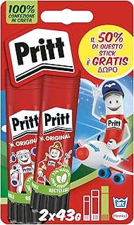 Pritt 1456076.0 Glue Stick 1 Pack x 2 Pieces (43 g Each)