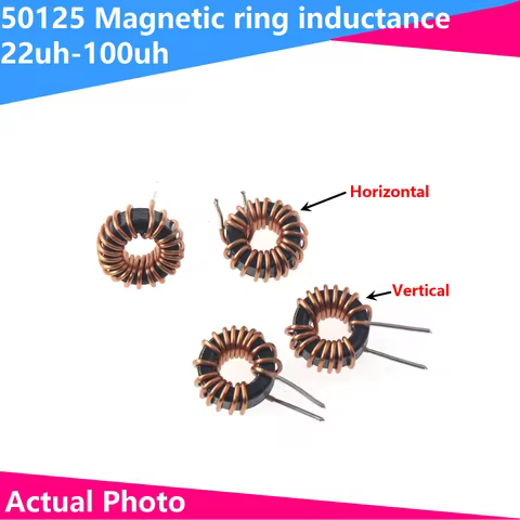 5pcs 50125 Iron Silicon Aluminum Magnetic Ring Inductor 22UH 33UH 47UH 68UH 100UH 150UH High Current