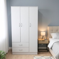 Furniture Direct EATON 3 door 2 drawers with key lock wardrobe almari baju murah wardrobe