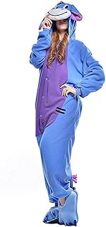 Unisex Adult Animal Halloween Costume Onesie Eeyore Pajamas Blue