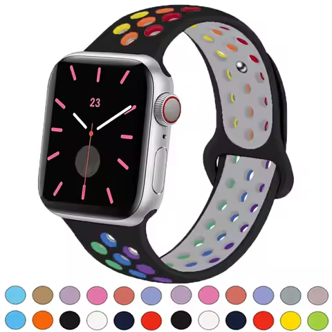 Sport strap For Apple Watch Band 45mm Ultra 2 49mm 44mm 38/40/41mm Silicone Pride Bracelet correa iW