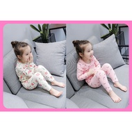 [SG Ready Stock] PJS002 G001 Toddler Kids Girls Pajamas PJs Sleepwear Swan Rose Pink [Little Gems] L
