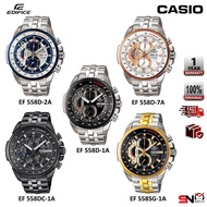 Casio Edifice Men Watch Fashion Quartz Analog Stainless Steel Band Watch Jam Tangan Lelaki EF-558D EF-558DC EF-558SG