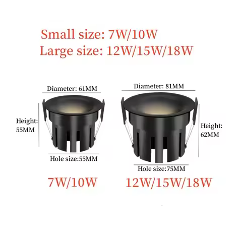 Anti-Glare Dimmable Recessed LED COB Downlight 7W 10W 12W 15W 18W LED ceiling light AC110V/220V Hote