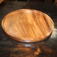 SANDERWOOD Wooden Round Straight Tray 1x14x14 inches - 1 pc