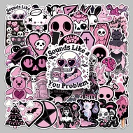 10/50 Black Pink Gothic Dark Series Sticker Guka Skateboard Waterproof Decorative Sticker