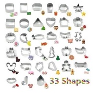 2413  Metal Cookie Cutters Biscuit Tin Pastry Cake Decoration Fondant 33 Shapes