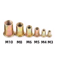 1pcs Rivet Nut Rivnut Yellow Iron Carbon Steel Nut insert Embedded insert M8