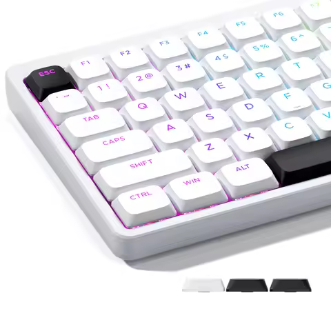 XVX Low Profile Keycaps BOW Shine Through Skyline R2 Double-Shot PBT Key Cap Compatible ASIN US Blac