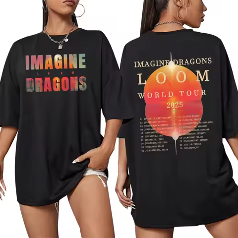 Imagine Dragons Loom Tour 2025 Women's Men Summer T-shirt Oversized Shirt Girls Fashion Y2K Female C