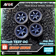 ◑ ✼ 1/64 Wheelswap TE37 MAG BLUE ( 10mm x 4mm )