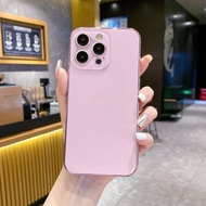 [Có Logo] Ốp bảo vệ điện thoại màu trơn sáng sang trọng dát vỏ điện thoại cho iPhone 11 12 13 14 15 