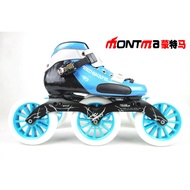 France MONTMA/MONTMA 3 * 125 Super Large Wheel Speed Skate Shoes Professional Speed Roller Skate Sho