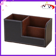 Leather Desk Organizer,Office Supplies Holder Desktop Stationery Storage Box for Business Card, Pen,