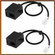 [V E C K] 2X RJ9 4P4C Male to Double Female Port Connector Headset Adapter Extension Cable Phone Adapter Cable Extension Cord