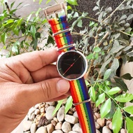 Original Fossil Watch 18mm Rainbow Nylon Strap With 1 Year Warranty On Mechanism