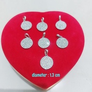 925 SILVER GEM COIN PENDANT WITH WHITE GOLD PLATED 925 SILVER PENDANT JEWELRY/ GENUINE SILVER/ L835/