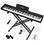 IKTMI Electronic Piano 88 Keys Wooden 88 Keys Electronic Piano Stand Set Portable Piano MIDI Compati